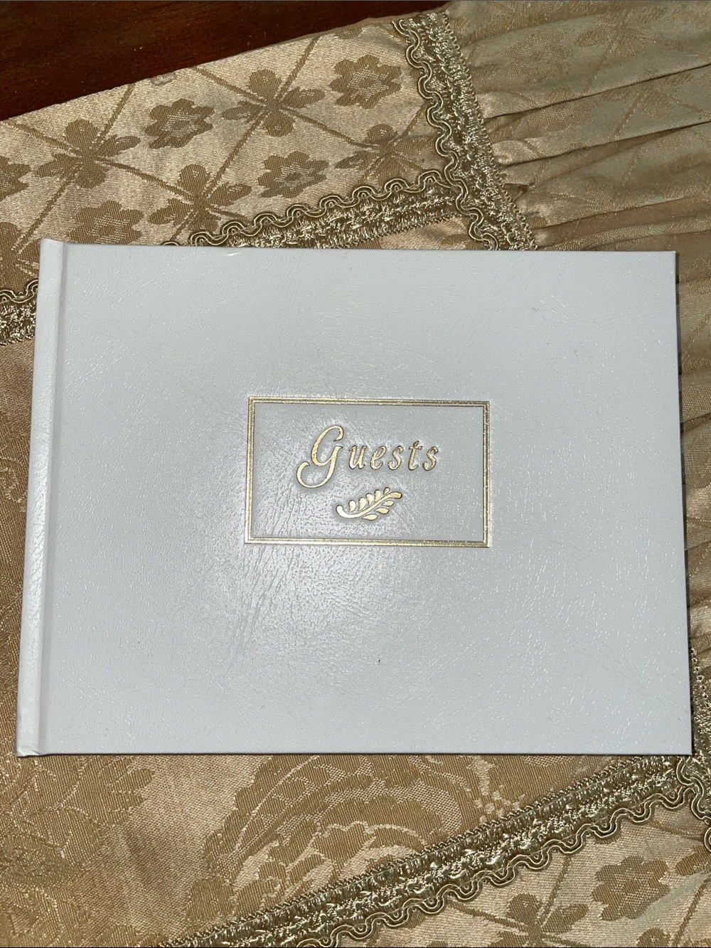 Classic C.R. Gibson white and gold foil Guest Book